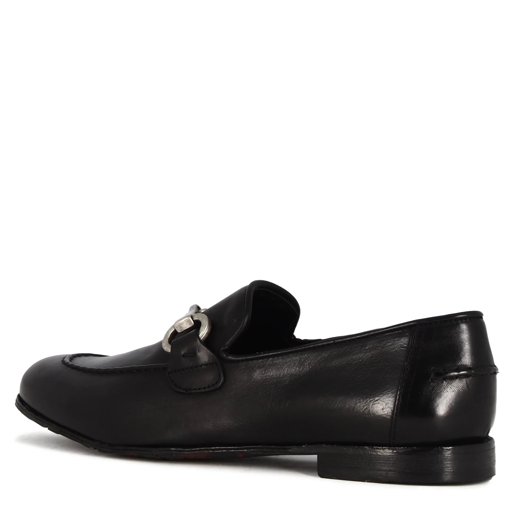 Men's black leather moccasin