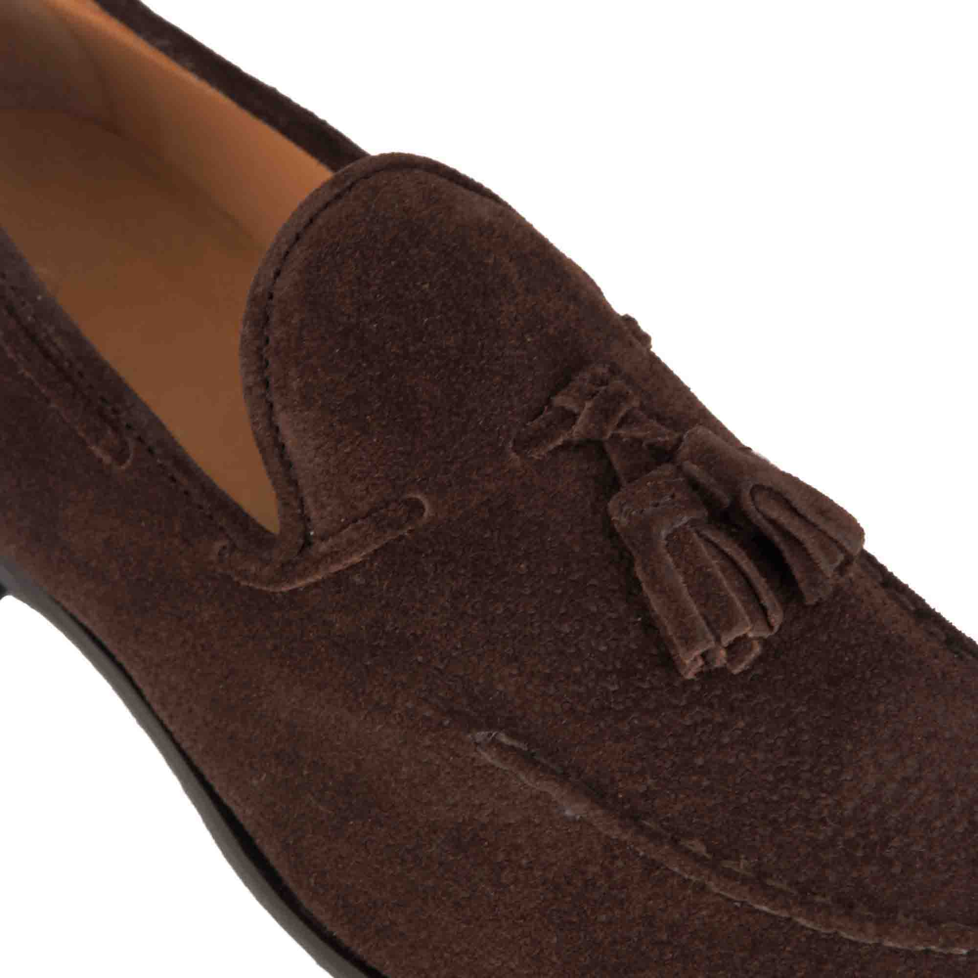 Suede Moccasin with Brown Tassels