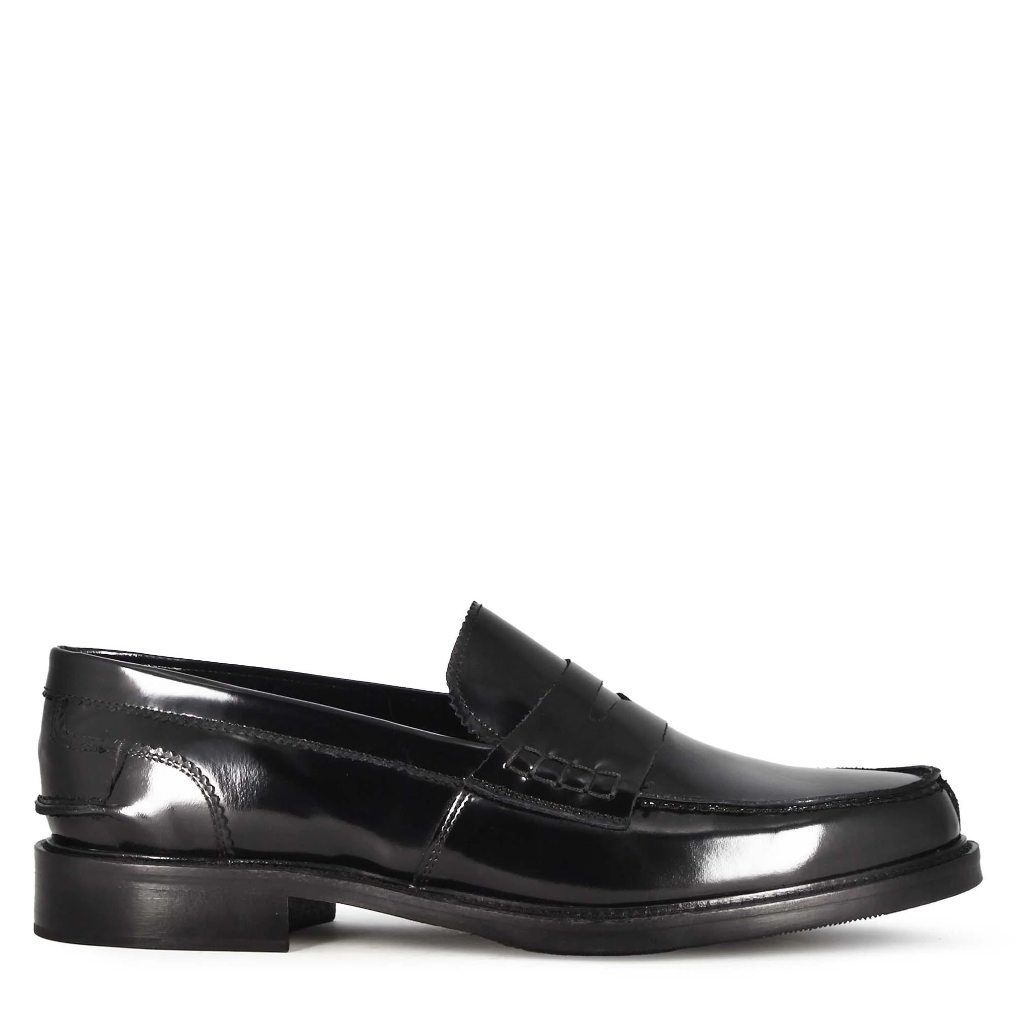 Classic  Shiny Black Leather Moccasin