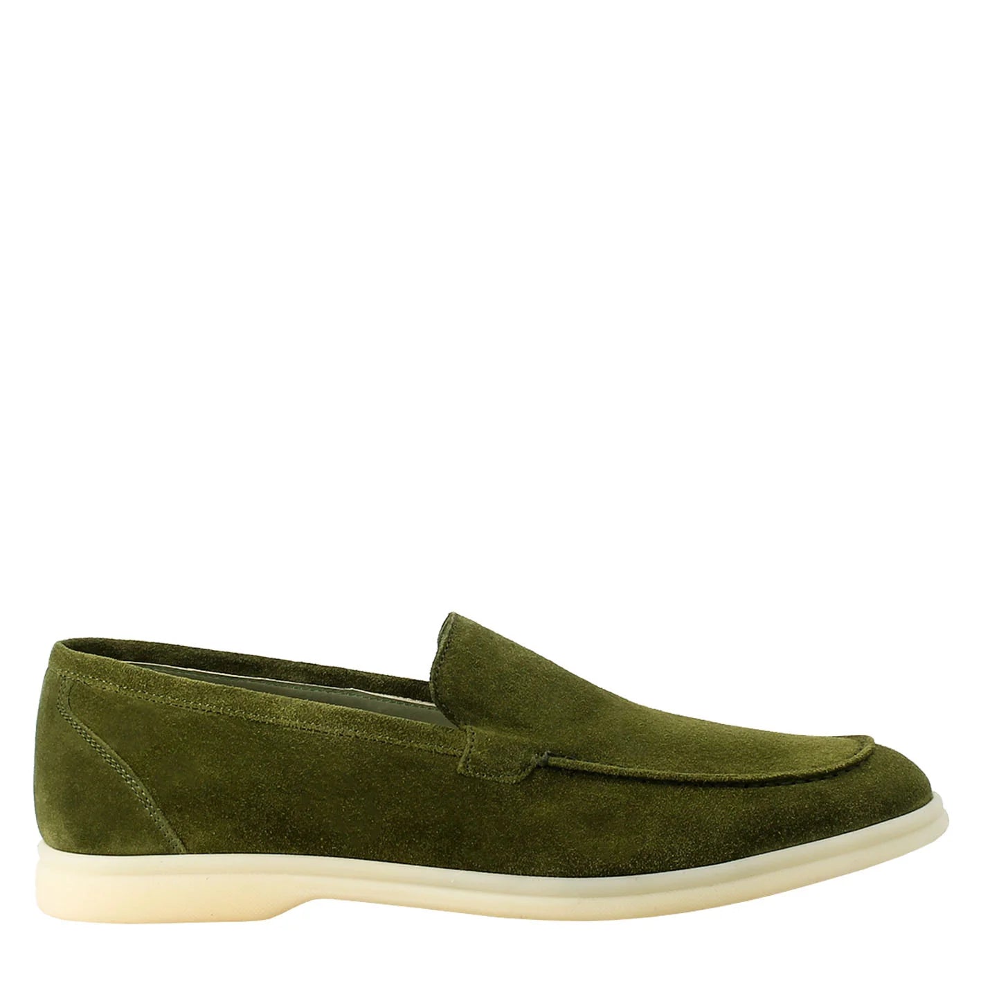 Green Unlined Moccasin in Suede