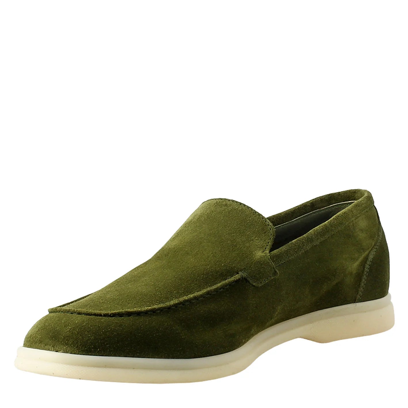 Green Unlined Moccasin in Suede
