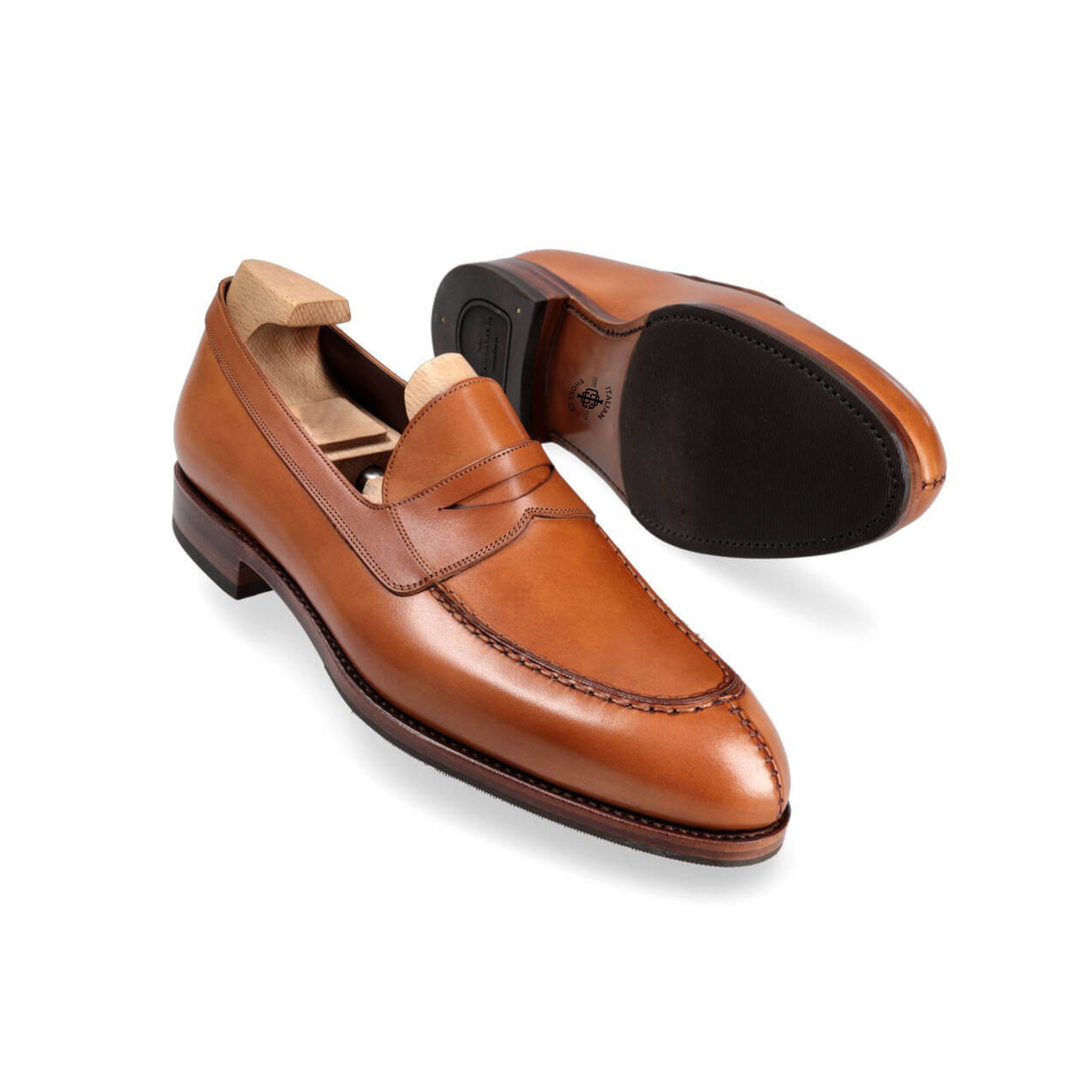 Tan Vegano Penny Loafers