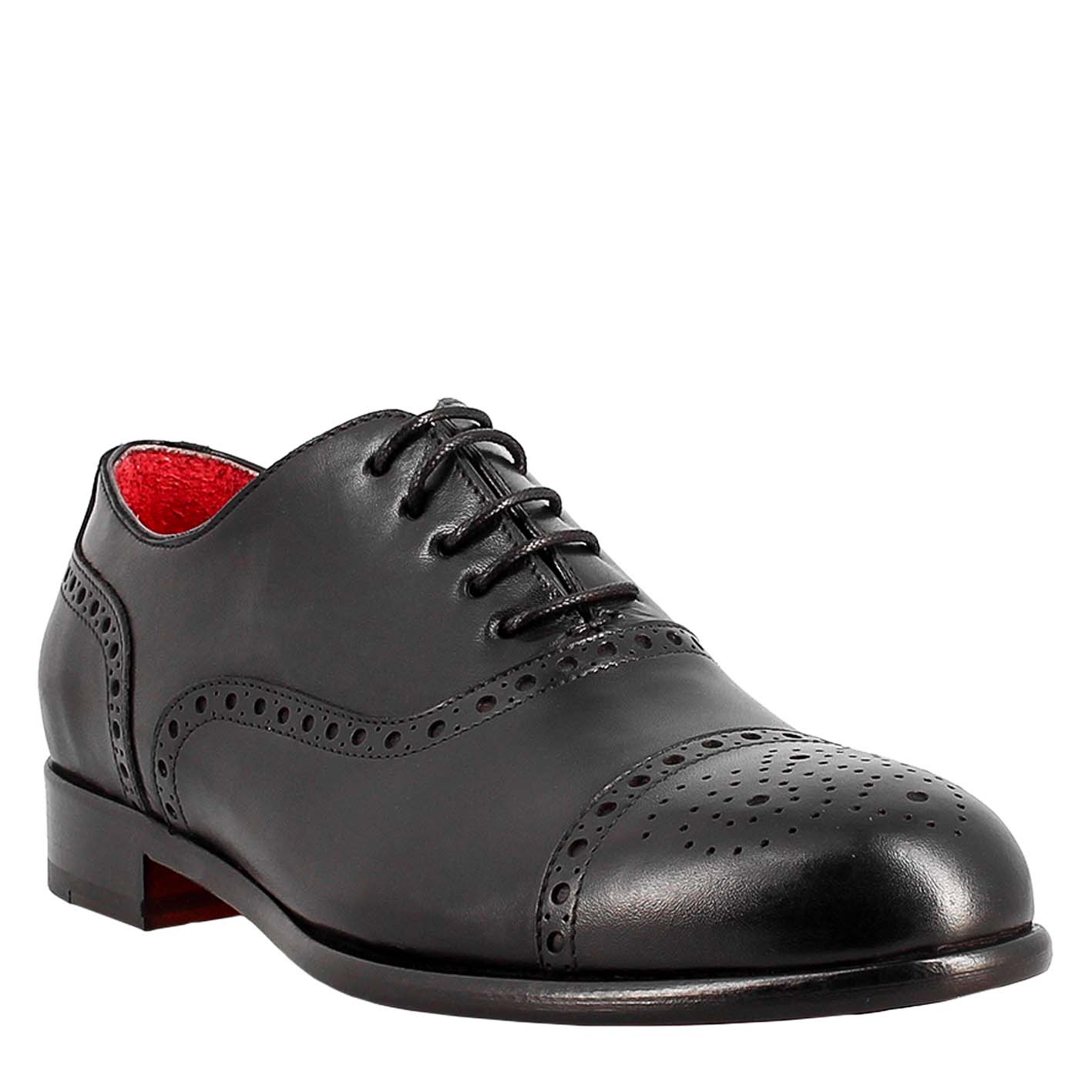 Semi Brogue Elegant Leather Oxford Shoe