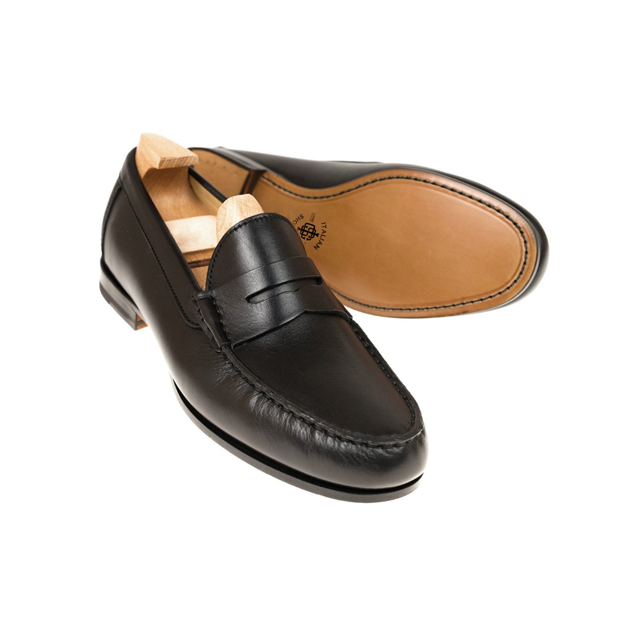 Norwegian Black Penny Loafers