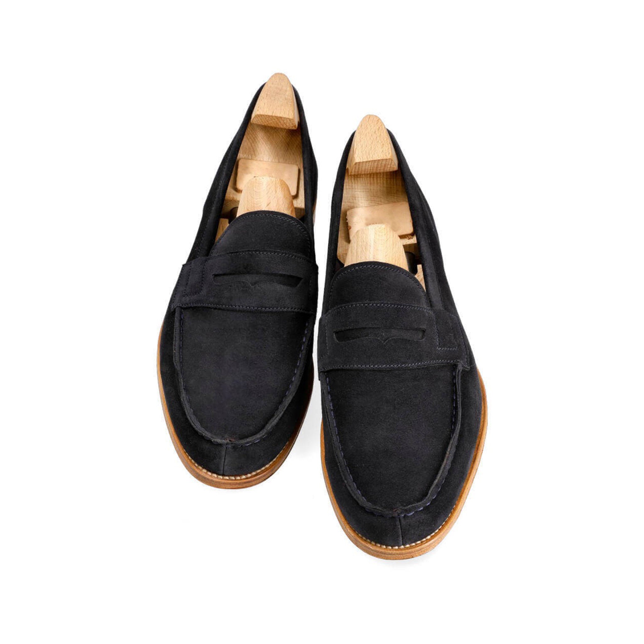 Navy Suede Penny Loafer