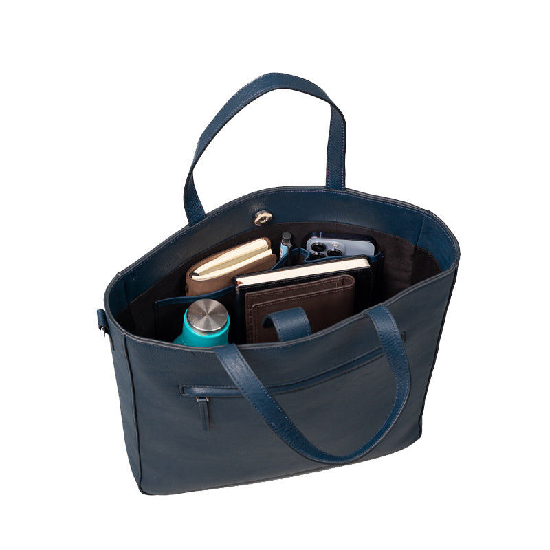 The Poet Leather Tote Grey Bag