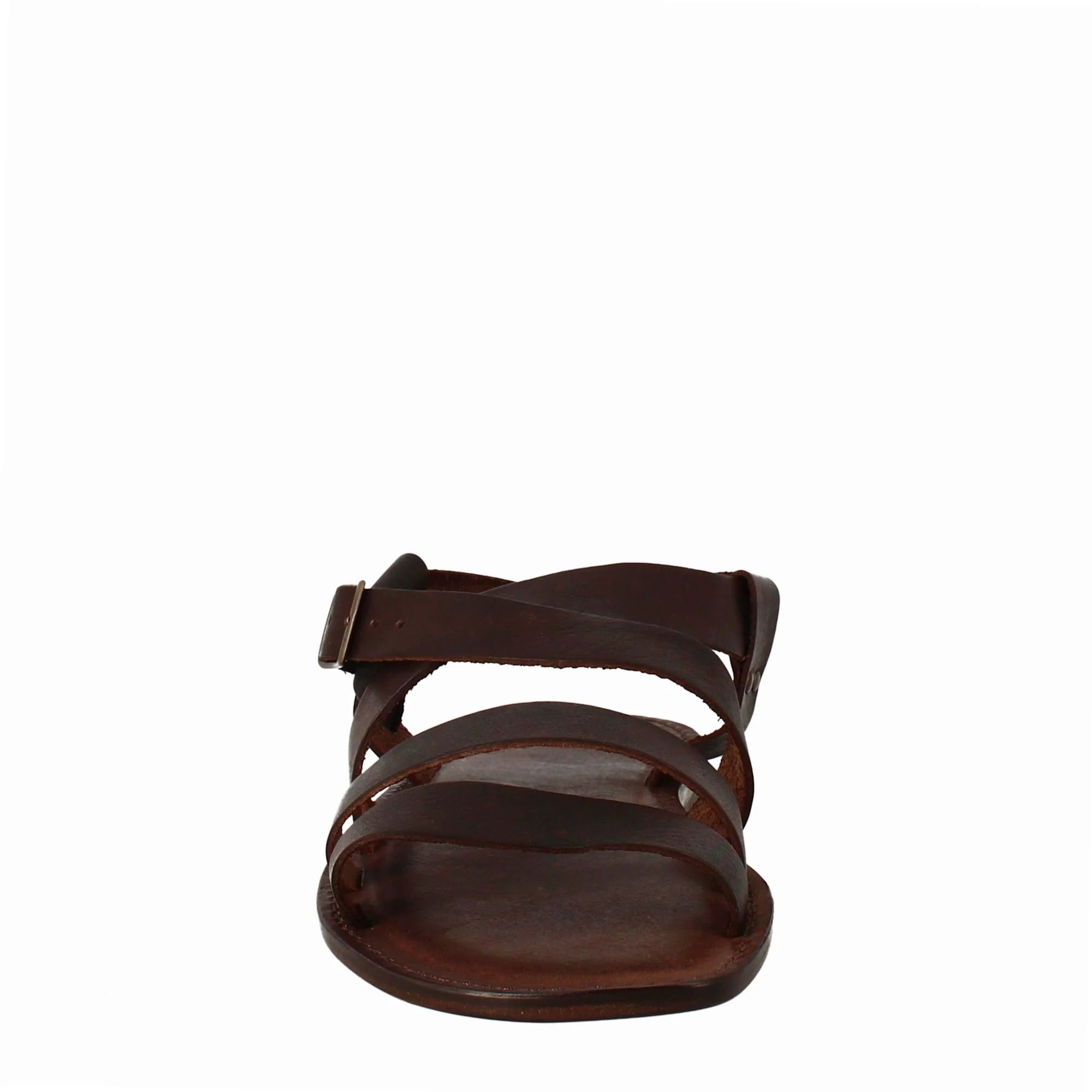 Brown Leather Gladiator Sandals for Men