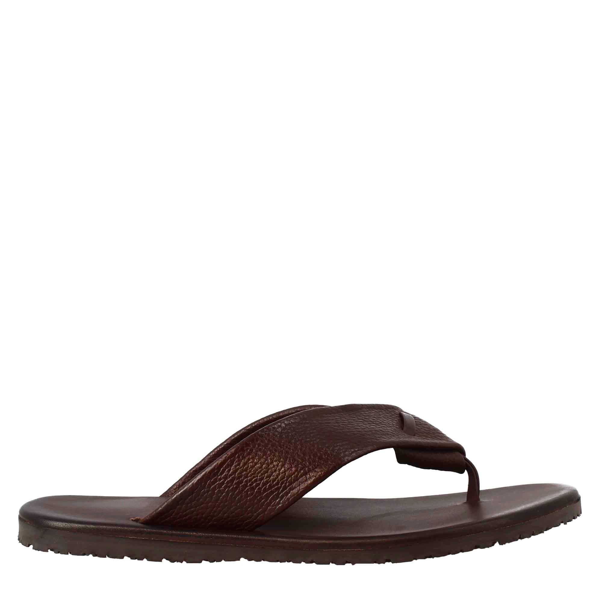 Brown Leather Handmade Thong