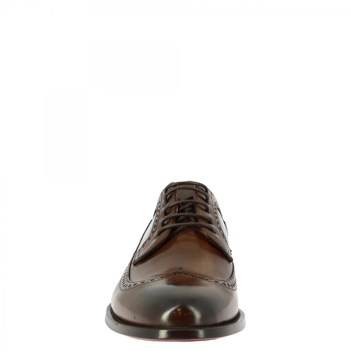 Dark Brown Calf Leather Half Brogues Shoes