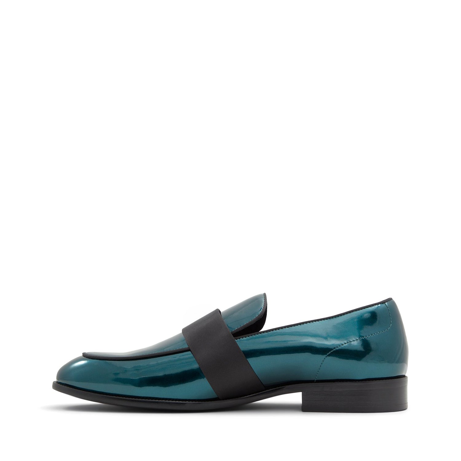 Turquoise Black Strap Loafers