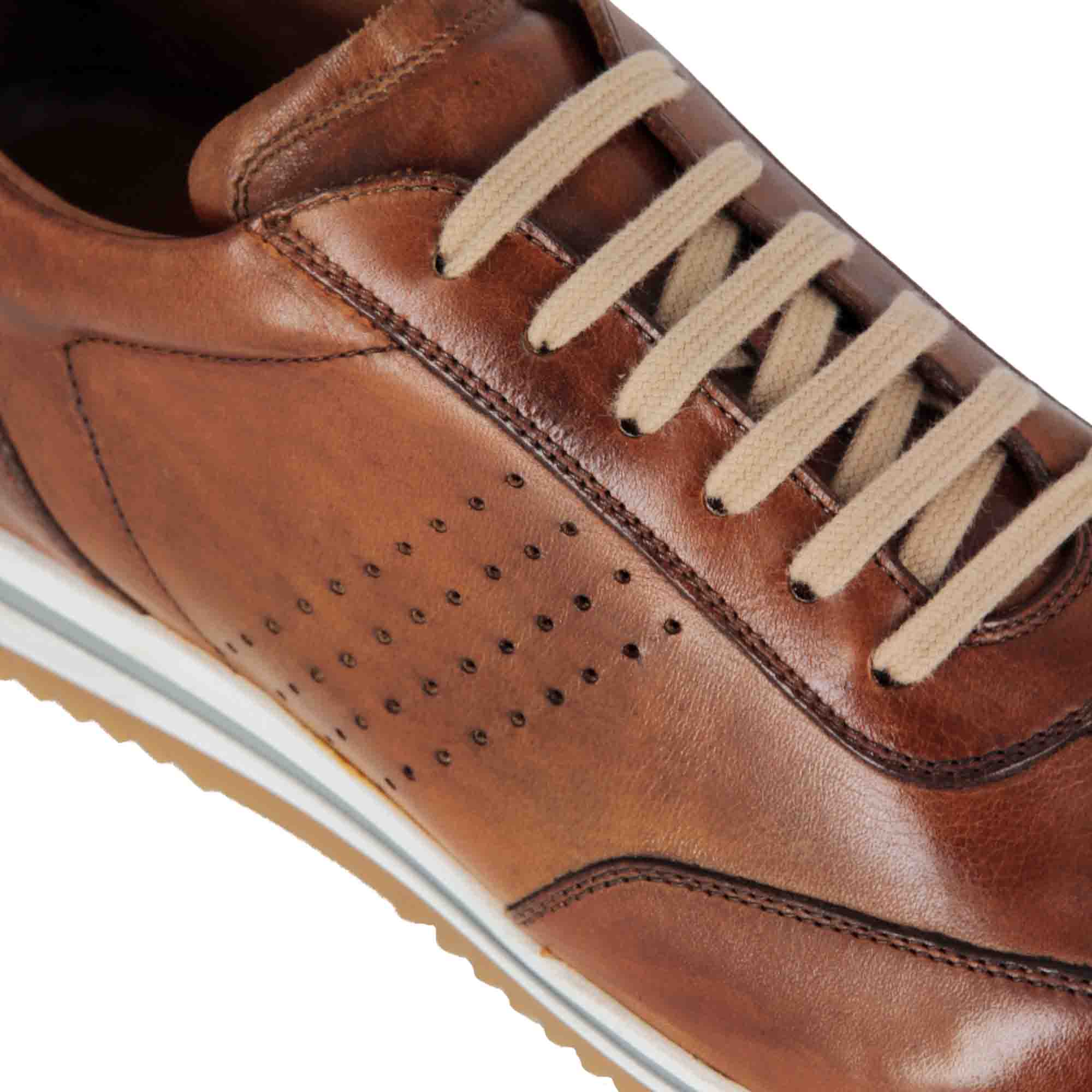 Light Brown Leather Casual Sneaker