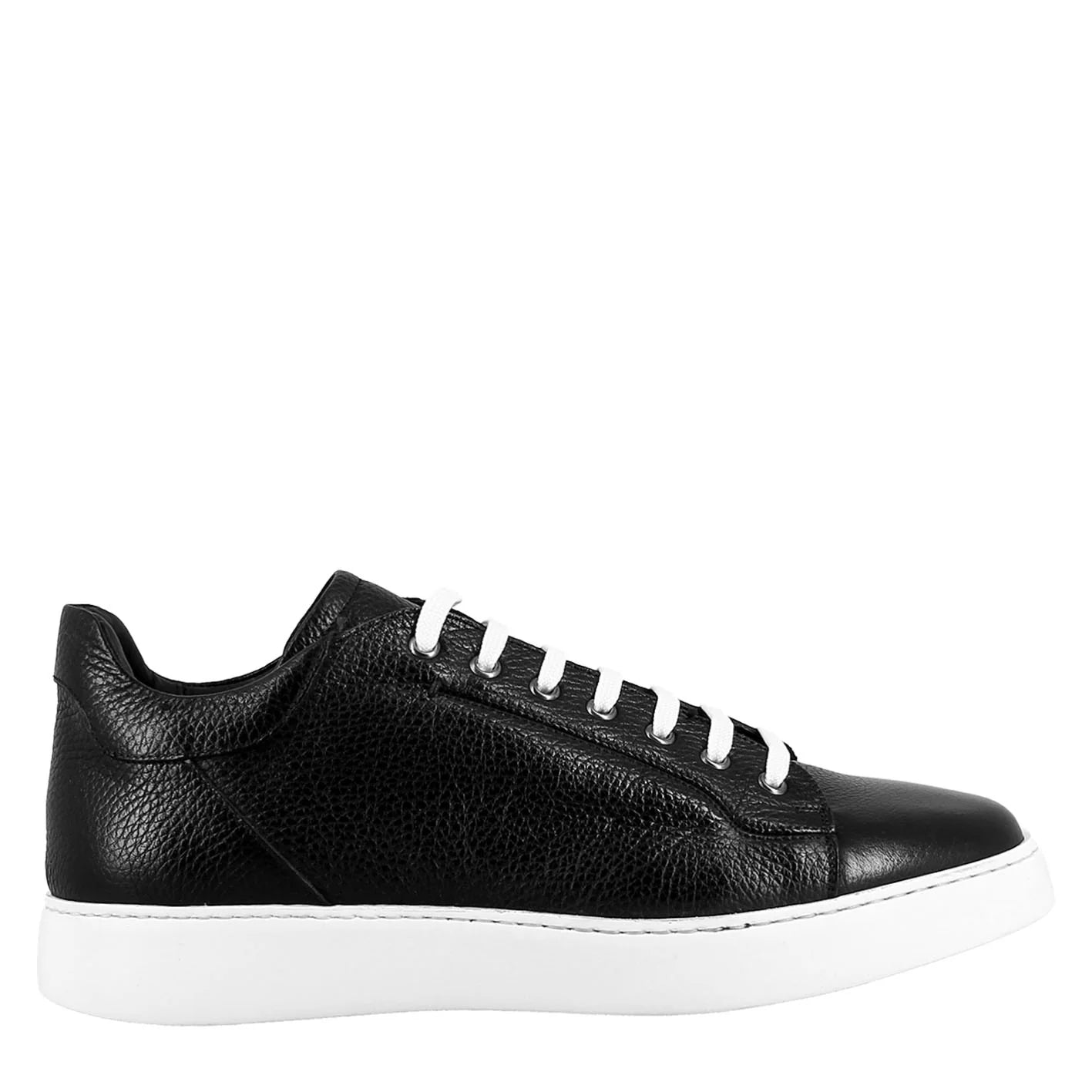 Smooth Black Leather Sneaker