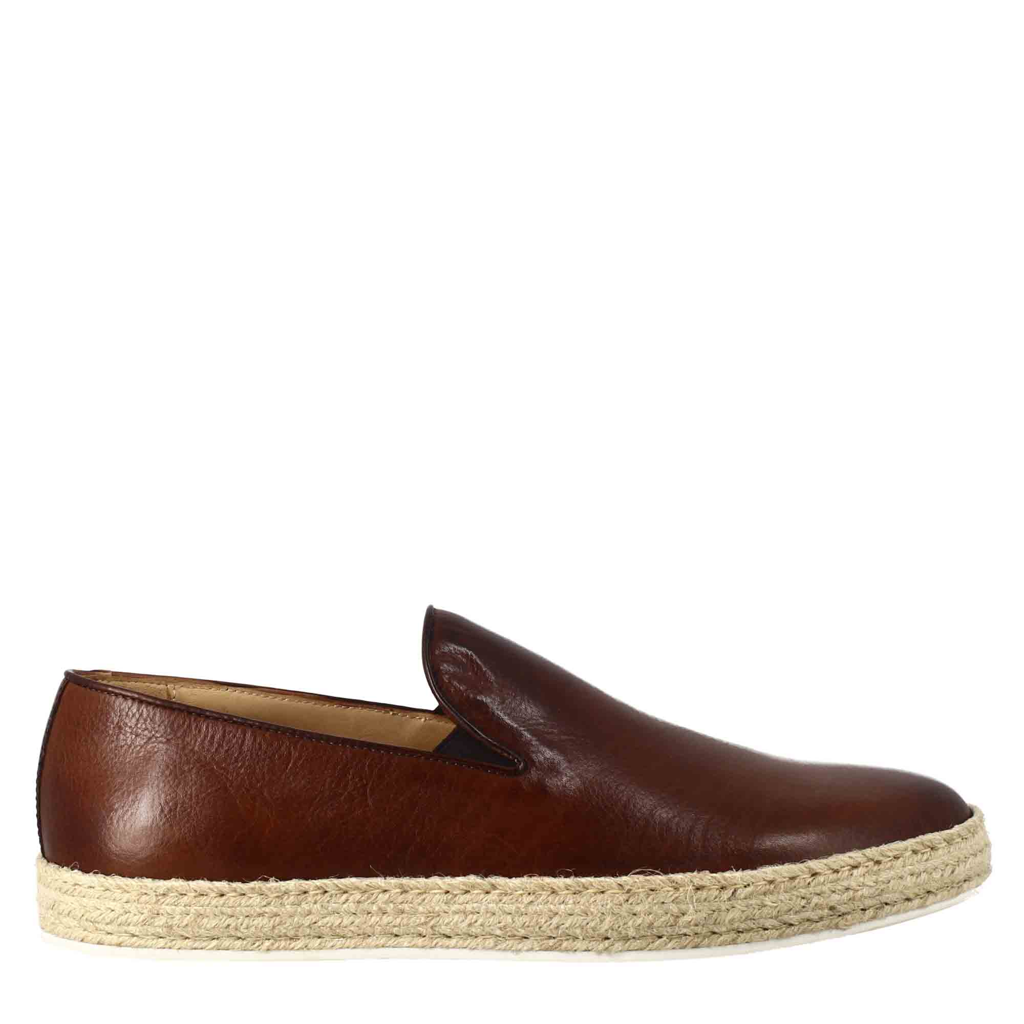 Brandy Brown Sneaker in Smooth Leather