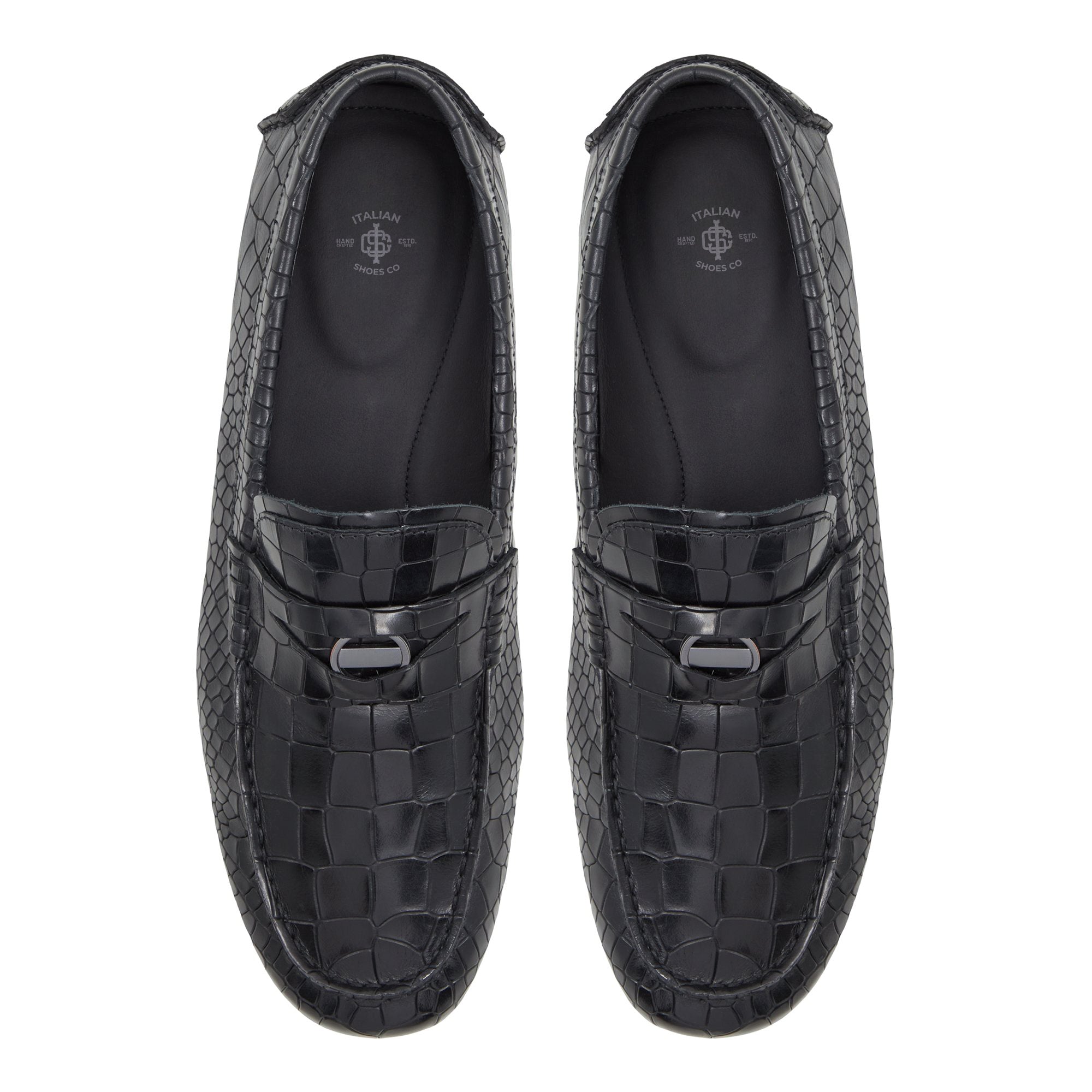Croco X Pythan Textured Leather Loafers