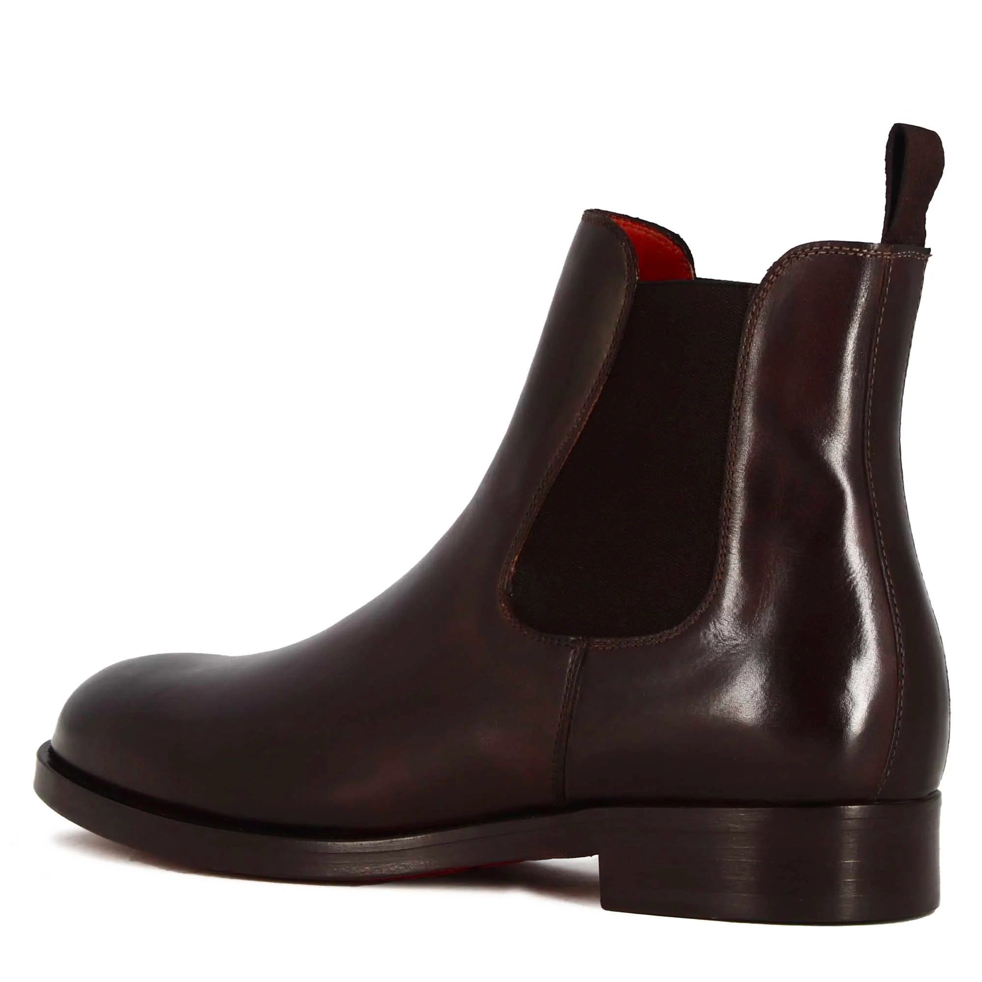 Handmade Brown Leather Chelsea Boots