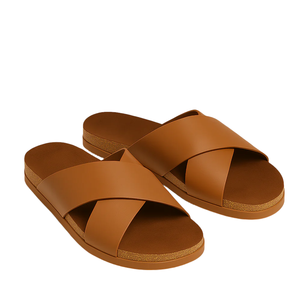 Pure Elegance Tan Leather Slipper