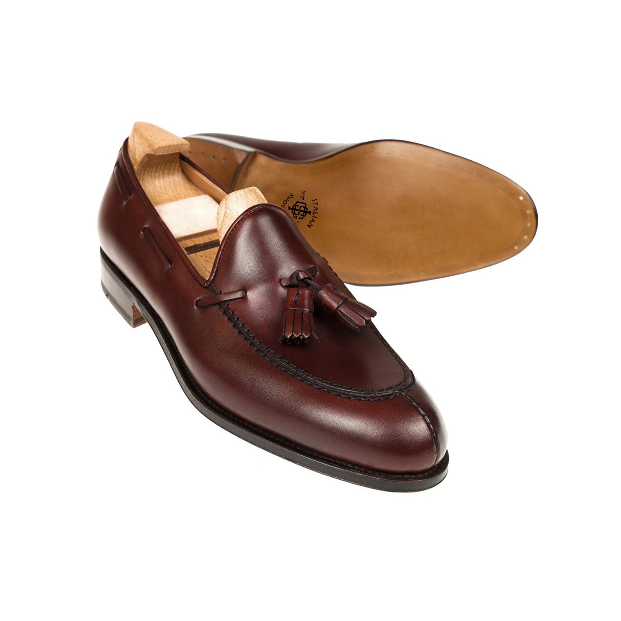 Burgundy Tassel Men's Loafers