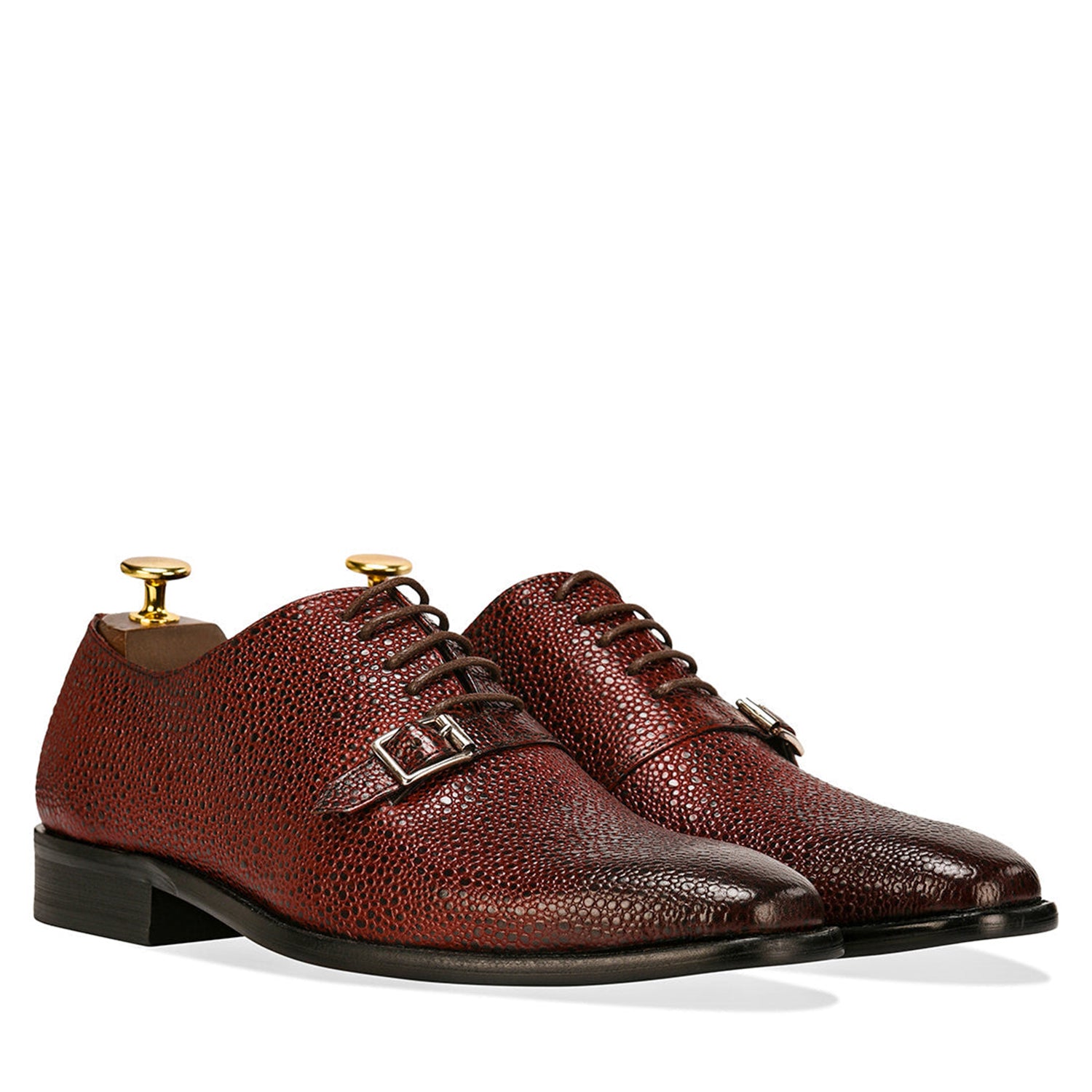 Stingray Leather Oxford Wine Shoes