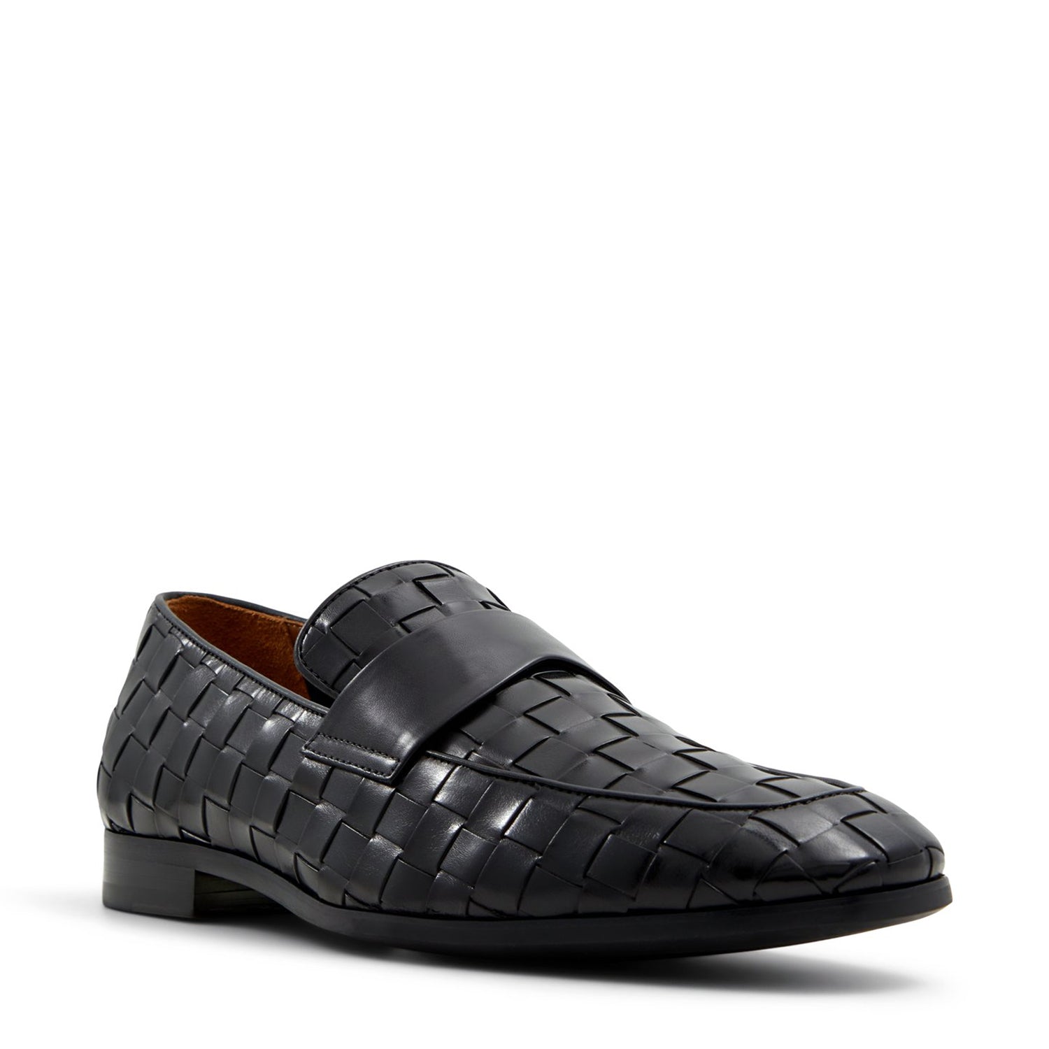 Black Braided Leather Loafers