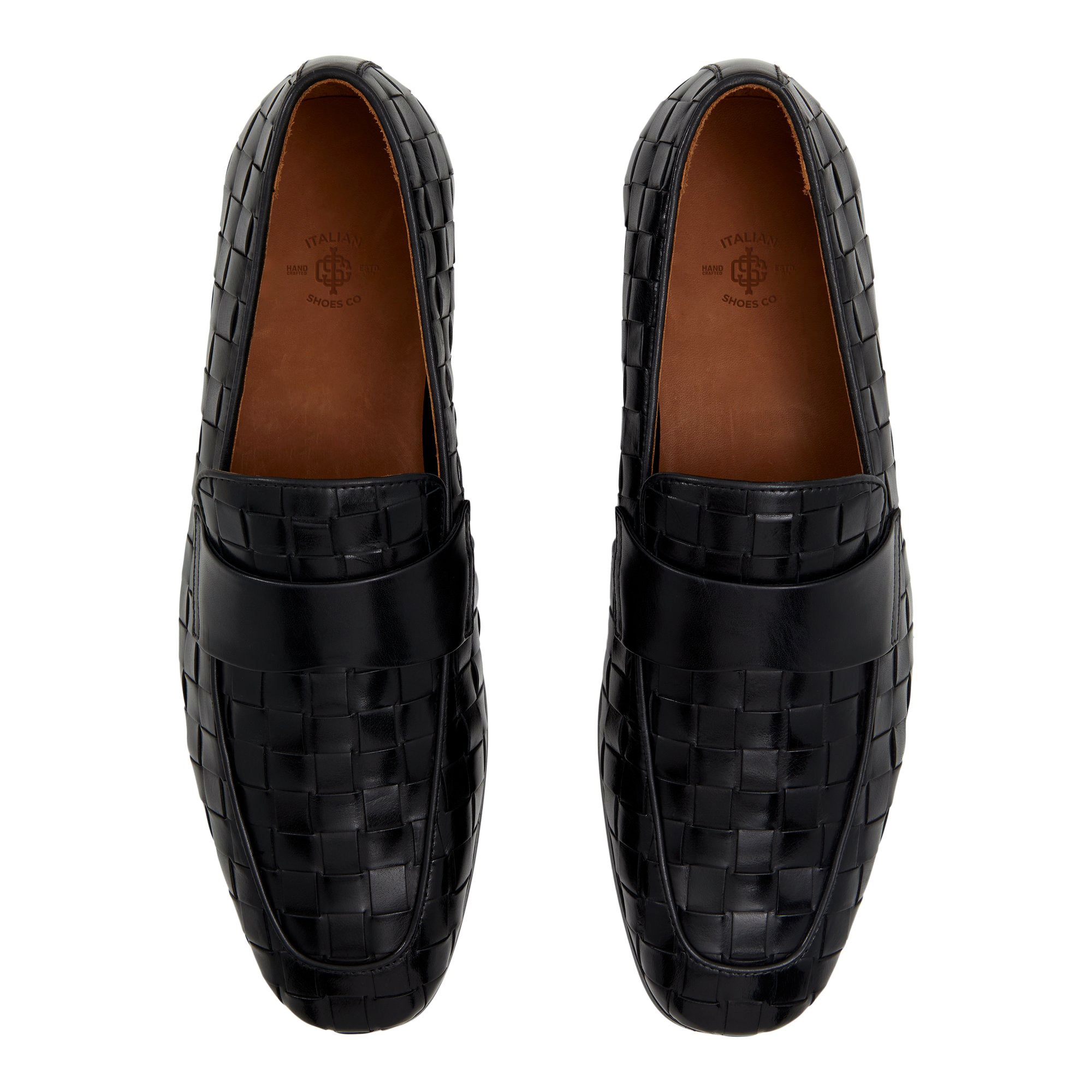 Black Braided Leather Loafers