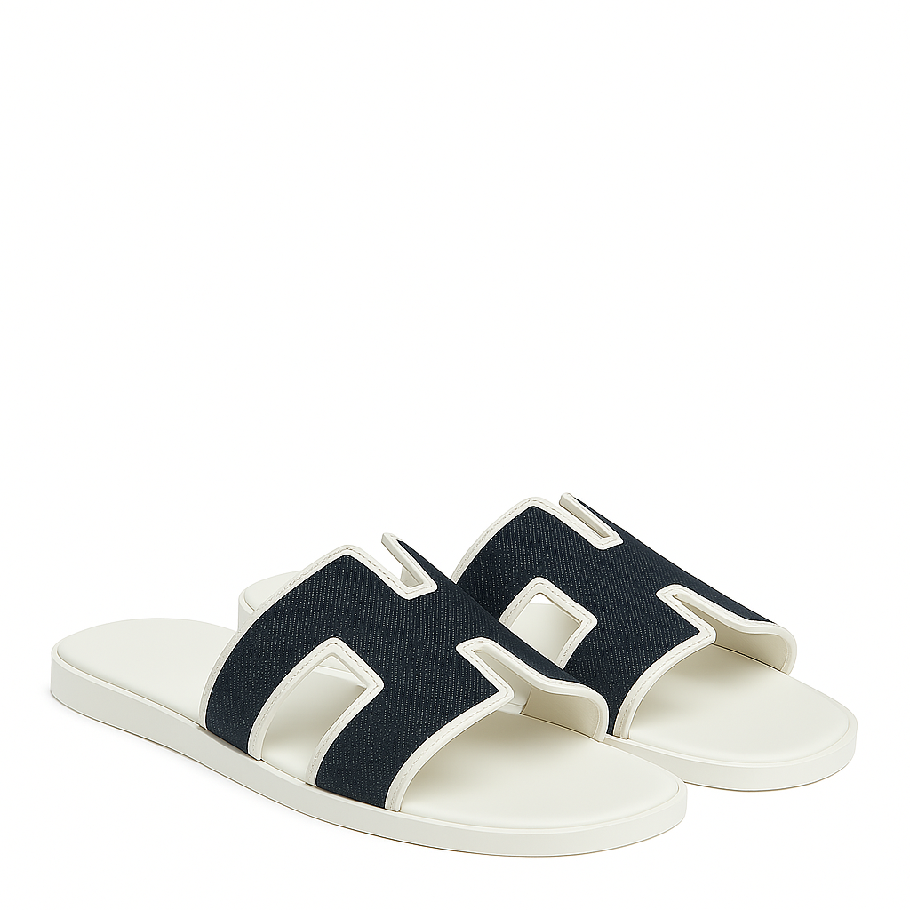 Haven Textured H Style Dual Slip-On in Canvas Blue and Brown