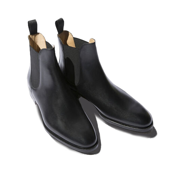 Classic Chelsea Round Toe Matt Black Boots
