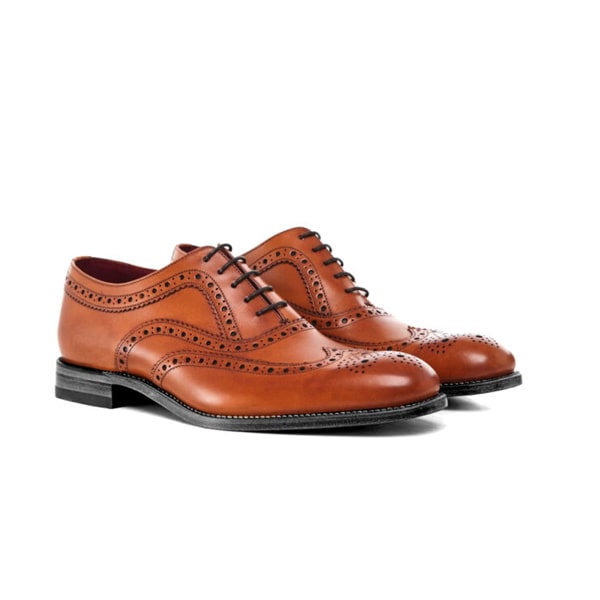 Wingtip Shiny Brown Leather Shoes