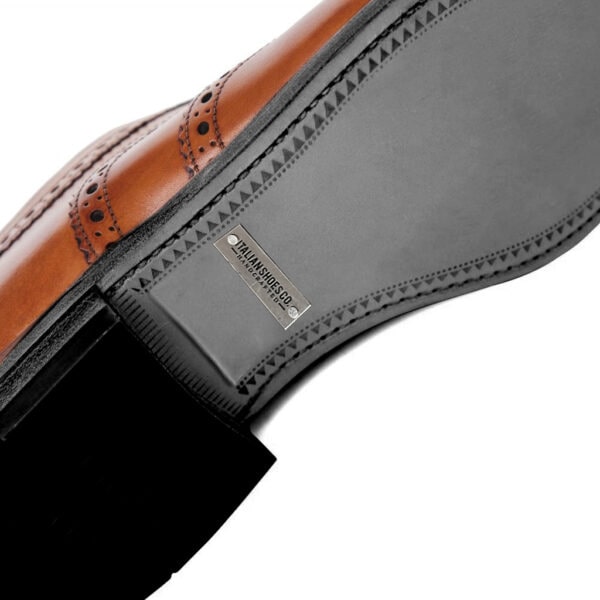 Wingtip Shiny Brown Leather Shoes