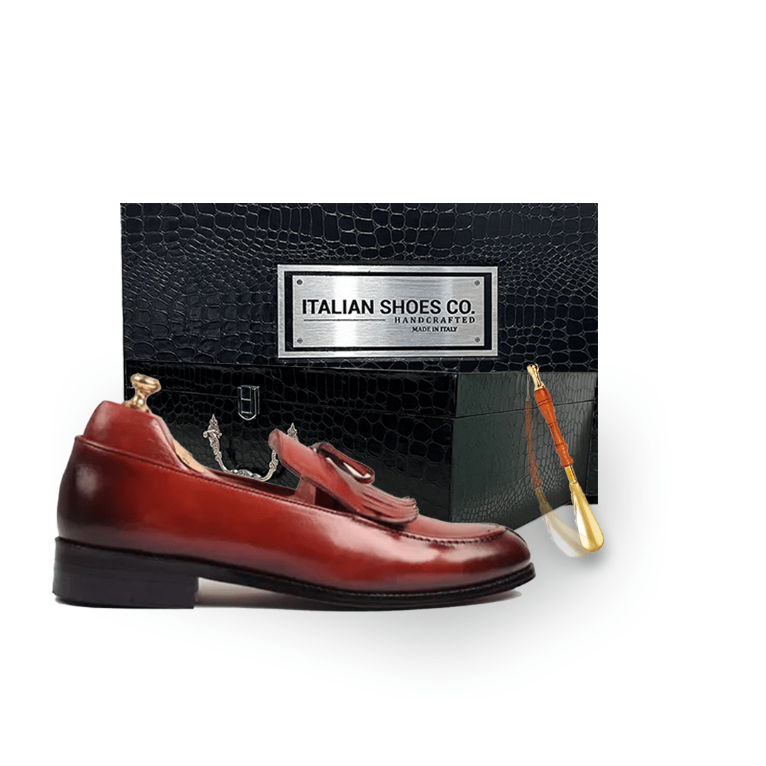 Classic Design Tassel Red Leather Loafer