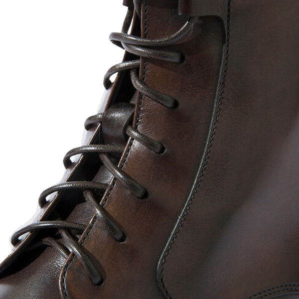 Derby Classy Brown Leather High Ankle Boots