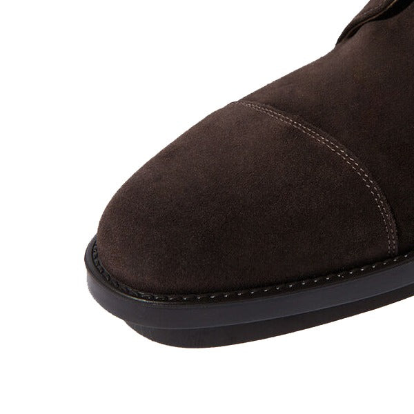 Derby Tan Color Brown Suede Leather High Ankle Boots