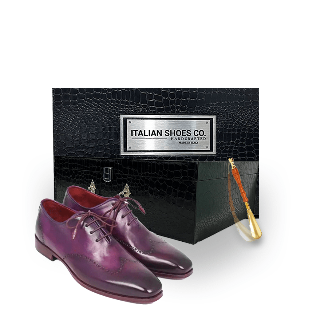 Wingtip Oxford Purple Leather Shoes
