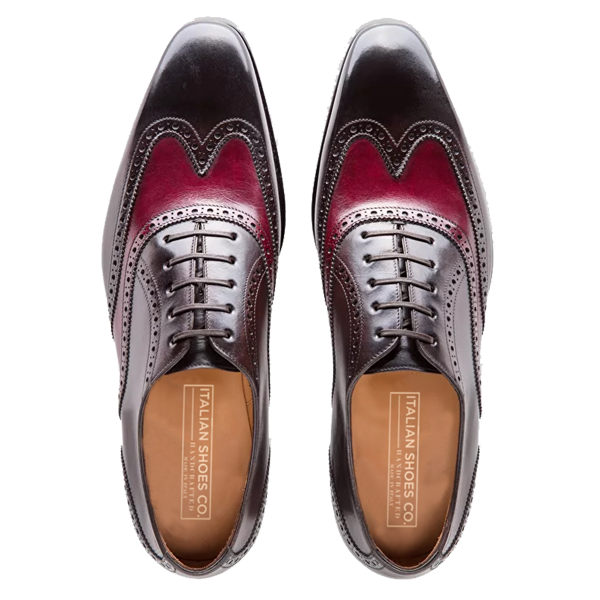 Oxford Bordeaux Black Leather Shoes