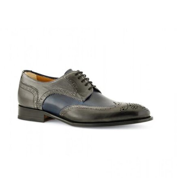 Wingtip Derby Lace up Shade Grey Hand Painted Shoes