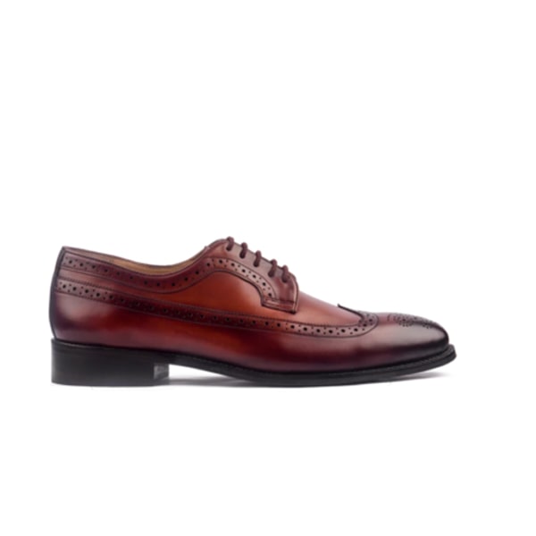 Wingtip Derby Red Italian Leather Men Shoes