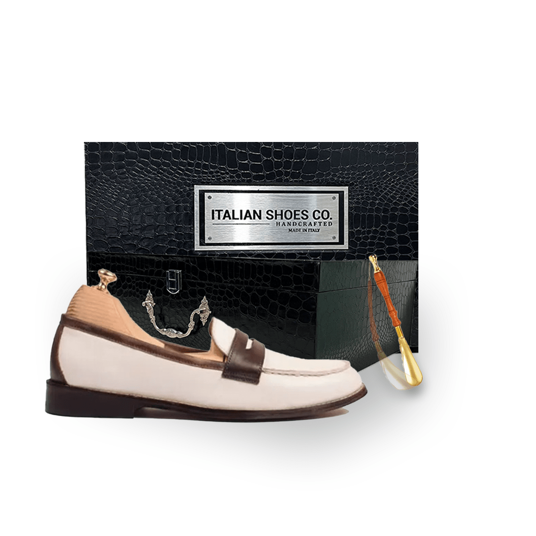 Penny Loafer In White Leather