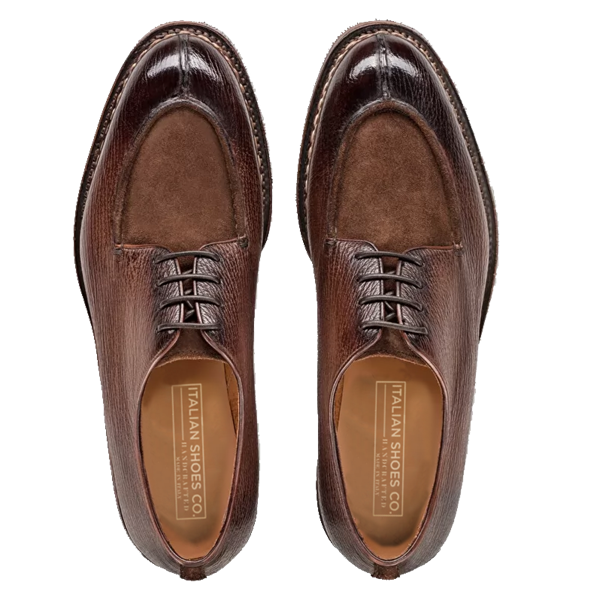 Man Derby Blucher Brown Leather Shoes India