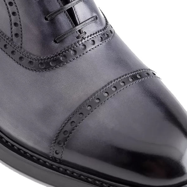 Oxford Shade Grey Leather Shoes