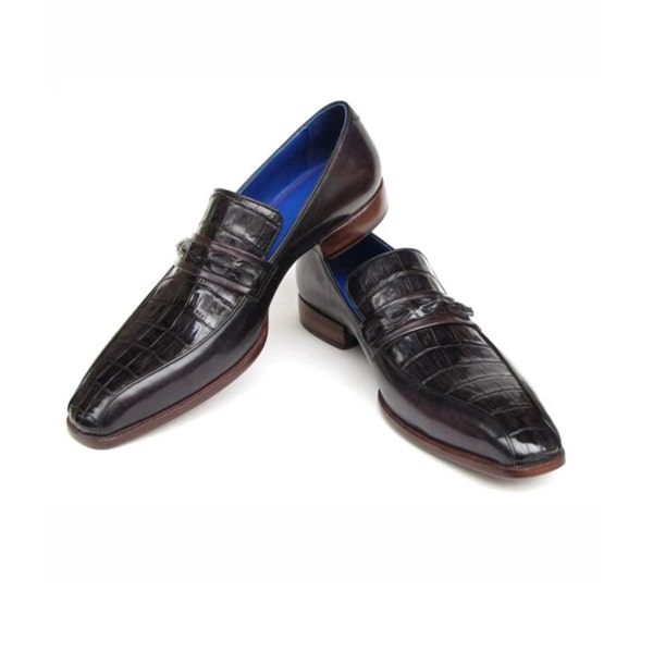 Black Leather Slip-on Shoes