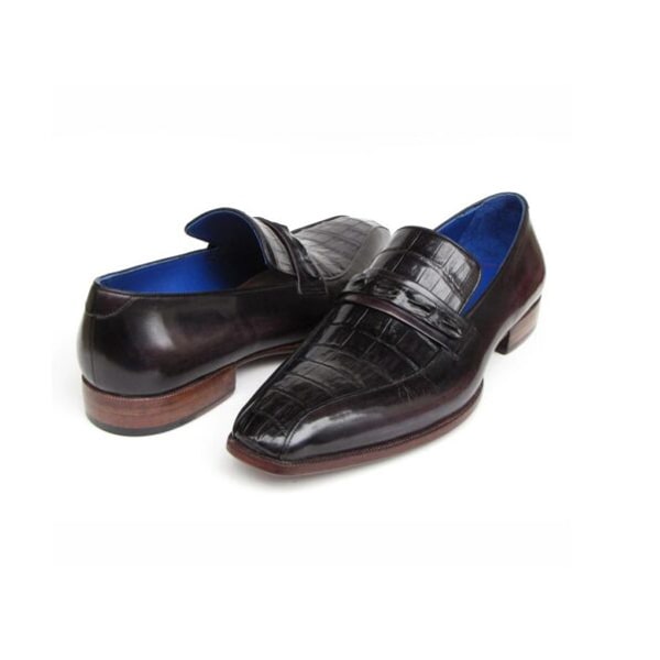 Black Leather Slip-on Shoes