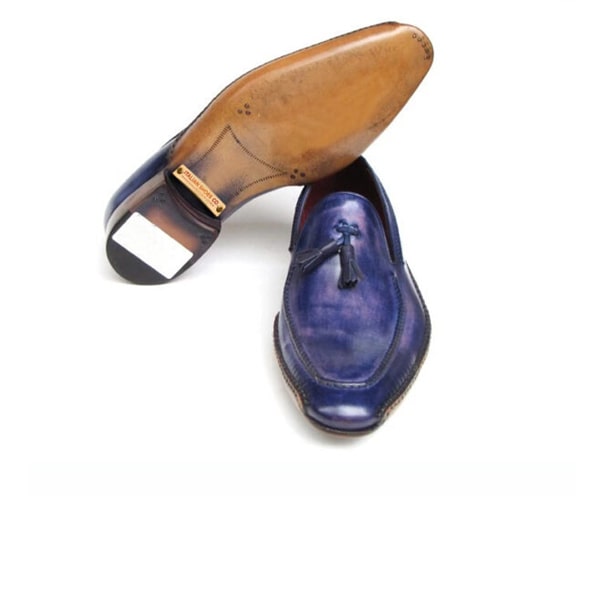 Tassel Leather Loafer in Blue