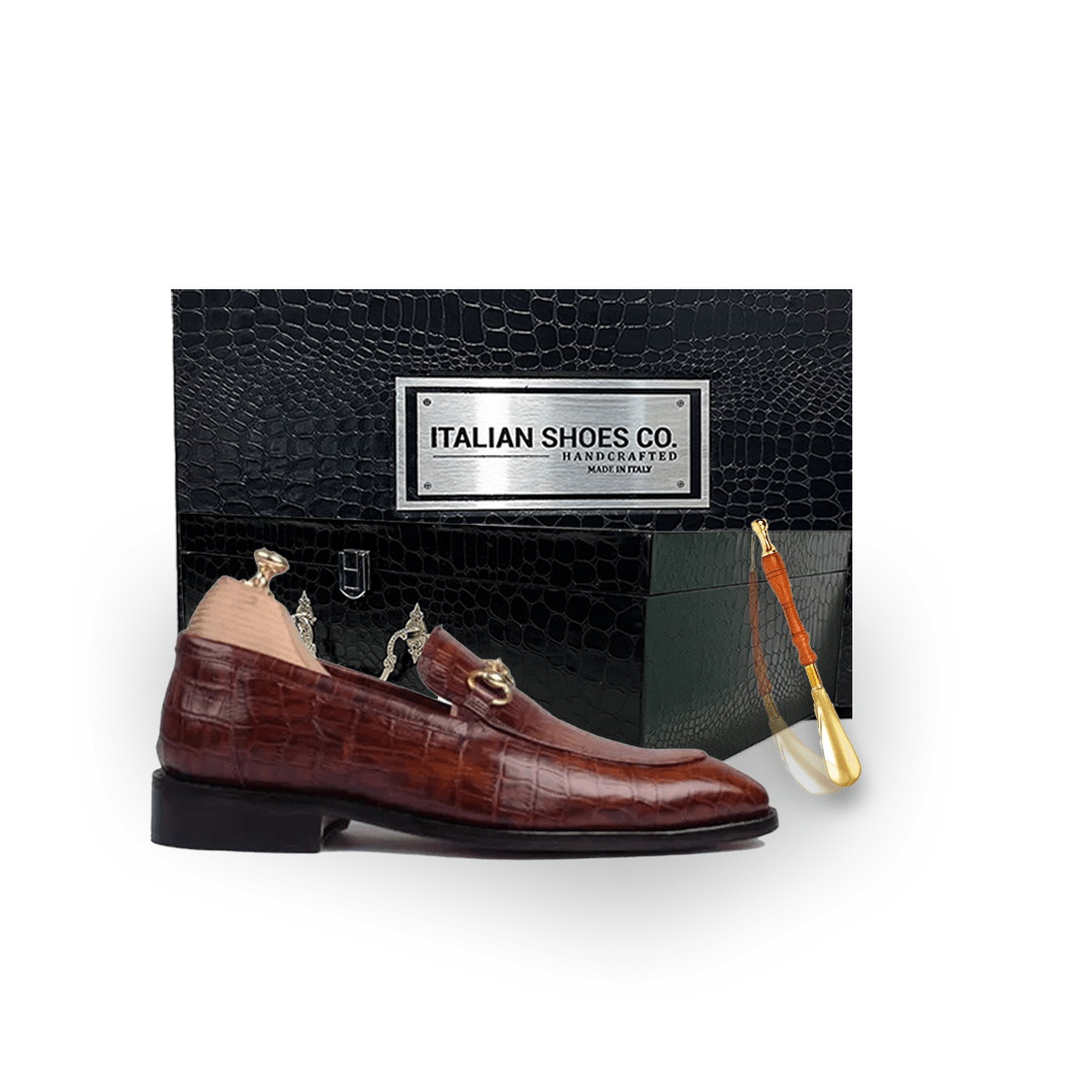 Embossed Leather Penny Loafer