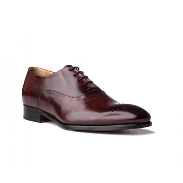 Oxford Classic Medallion Toe Burgundy Leather Shoes