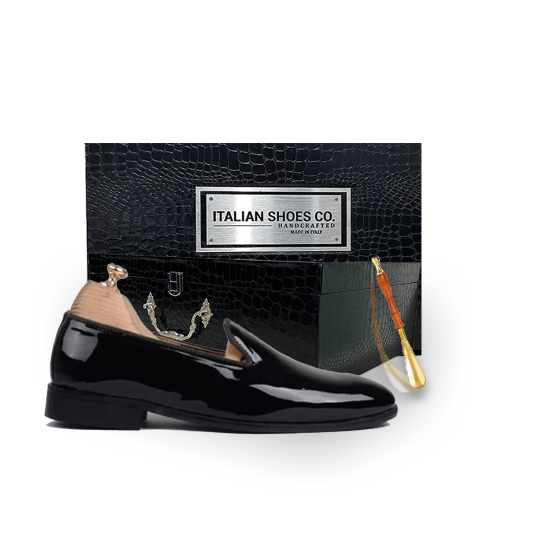 Classy Shiny Black Leather Loafer