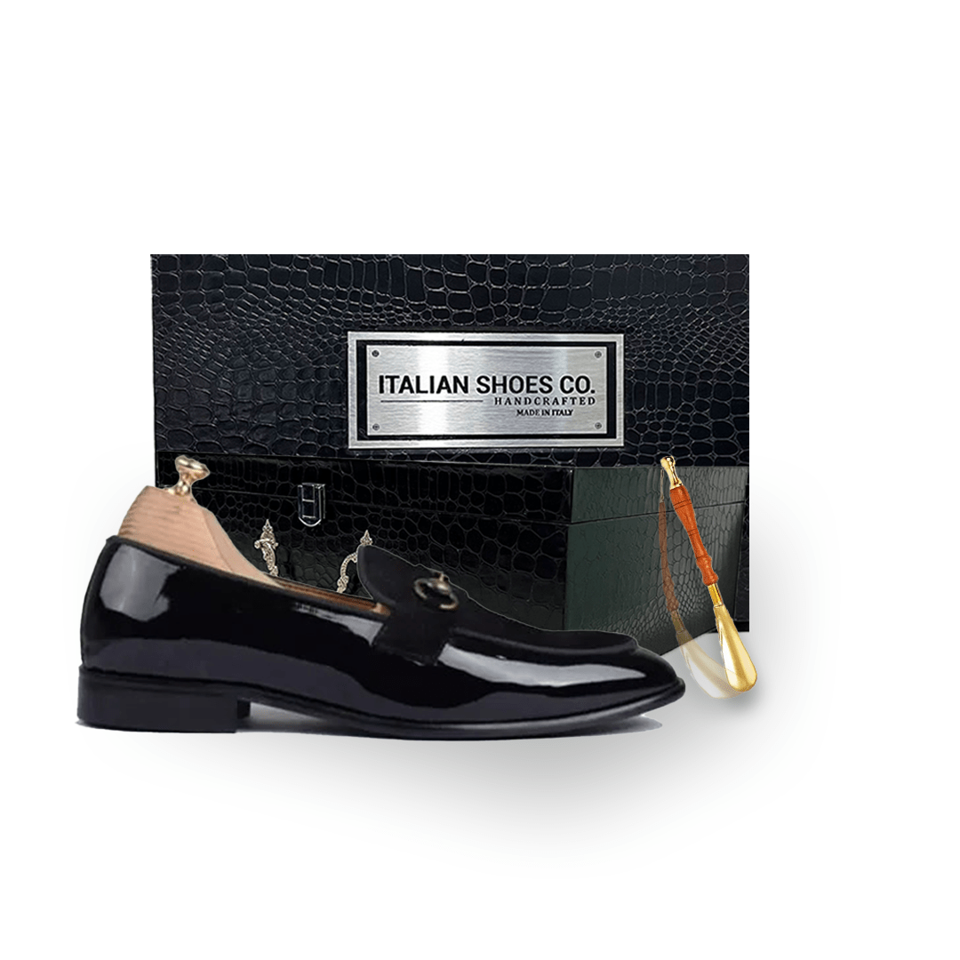 Penny Shiny Black Suede Uper Leather Loafer