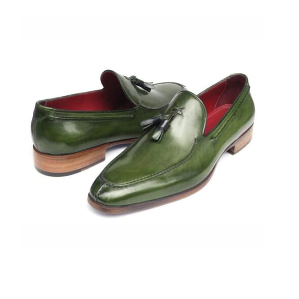 Tassel Leather Loafer in Green