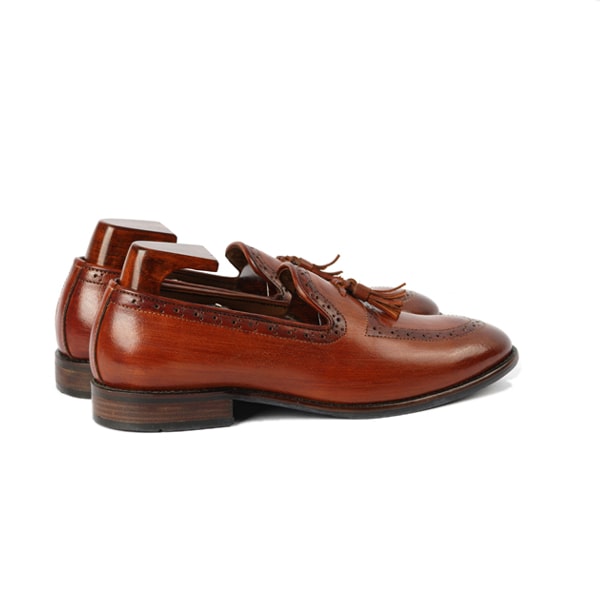 Shiny Brown Tassel loafers | Pure Leather Shoes