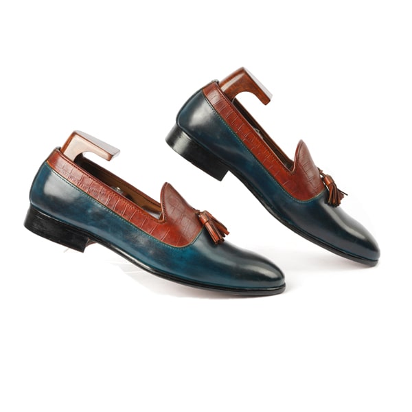 Tassel Leather Dark Teal Loafer