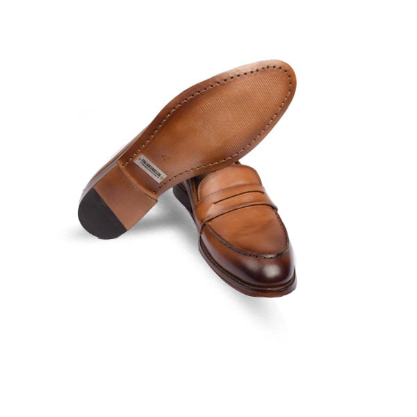 Penny Loafer In Tan Leather