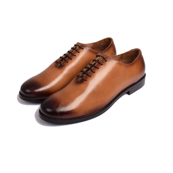 Oxford Classic Plain Toe Brown Shoes